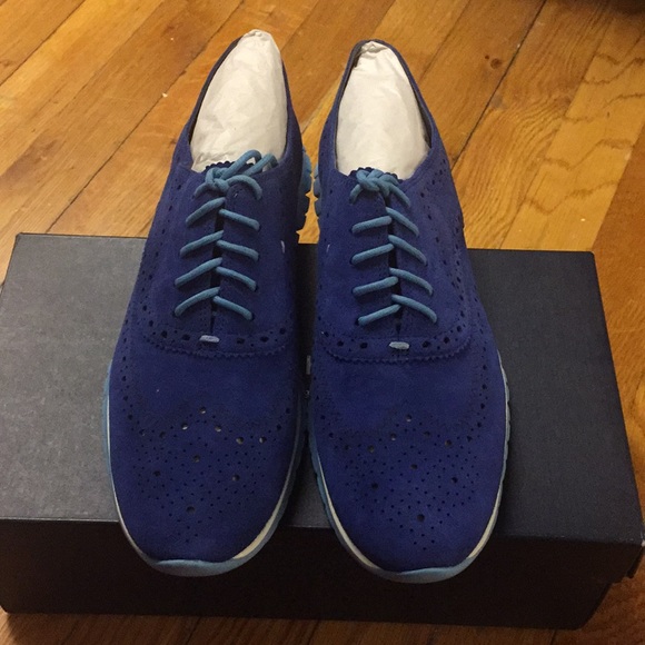 NIB Cole Haan ZeroGrand Wingtip Blue Oxfords, US 9 - Picture 3 of 8